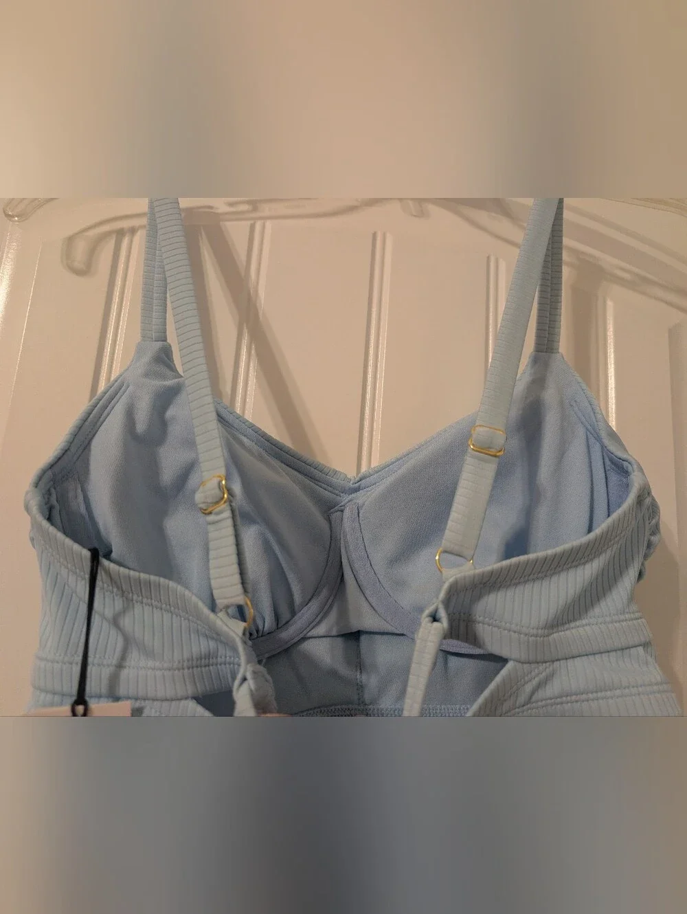 NWT 34D/small/medium Shade & Shore Sky Blue Ribbed Bikini
